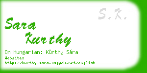 sara kurthy business card